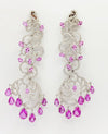 SJ1146 - Pink Sapphire with Diamond Earrings Set in 18 Karat White Gold Settings
