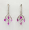 SJ1146 - Pink Sapphire with Diamond Earrings Set in 18 Karat White Gold Settings