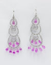 SJ1235 - Pink Sapphire with Diamond Earrings Set in 18 Karat White Gold Settings