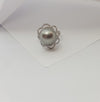 JR0834X - Tahitian South Sea Pearl & Diamond Ring Set in 18 Karat White Gold Setting