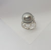 JR0834X - Tahitian South Sea Pearl & Diamond Ring Set in 18 Karat White Gold Setting