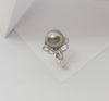 JR0834X - Tahitian South Sea Pearl & Diamond Ring Set in 18 Karat White Gold Setting