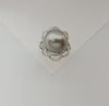 JR0834X - Tahitian South Sea Pearl & Diamond Ring Set in 18 Karat White Gold Setting