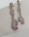 SJ1146 - Pink Sapphire with Diamond Earrings Set in 18 Karat White Gold Settings