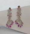 SJ1146 - Pink Sapphire with Diamond Earrings Set in 18 Karat White Gold Settings
