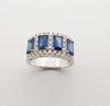 SJ2248 - Blue Sapphire with Diamond Ring Set in 18 Karat White Gold Settings