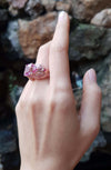 JR0327P - Kunzite & Pink Sapphire Ring Set 18 Karat Rose Gold Setting