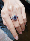 SJ2945 - Blue Sapphire with Pink Sapphire and Diamond Ring set in 18 Karat White Gold