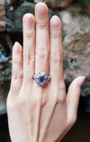 SJ2945 - Blue Sapphire with Pink Sapphire and Diamond Ring set in 18 Karat White Gold