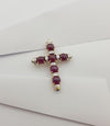 SJ2949 - Cabochon Ruby with Diamond Pendant set in 18 Karat Gold Settings