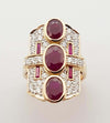 SJ2525 - Ruby with Diamond Ring Set in 18 Karat Rose Gold Settings