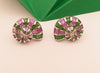 SJ1873 - Tsavorite with Pink Sapphire Sea Shell Earrings Set in 18 Karat White Gold