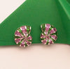 SJ1873 - Tsavorite with Pink Sapphire Sea Shell Earrings Set in 18 Karat White Gold