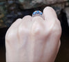 JR0308P - Blue Star Sapphire & Diamond Ring Set in 18 Karat White Gold Setting