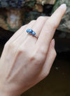 JR0308P - Blue Star Sapphire & Diamond Ring Set in 18 Karat White Gold Setting