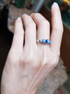JR0308P - Blue Star Sapphire & Diamond Ring Set in 18 Karat White Gold Setting
