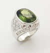 SJ2006 - Green Sapphire with Diamond Ing Set in 18 Karat White Gold Settings