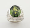 SJ2006 - Green Sapphire with Diamond Ing Set in 18 Karat White Gold Settings