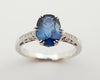 SJ2893 - Blue Sapphire with Ruby and Diamond Ring Set in 18 Karat White Gold Settings