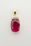 SJ2886 - Ruby with Diamond Pendant Set in 18 Karat Gold Settings