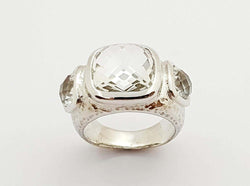 SJ3223 - White Topaz  Ring set in Silver Settings