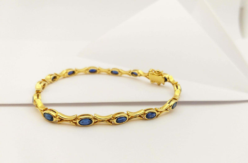 SJ6035 - Blue Sapphire Bracelet Set in 18 Karat Gold Settings