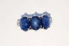 SJ2866 - Blue Star Sapphire with Diamond Ring Set in 18 Karat White Gold Settings