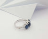 SJ2866 - Blue Star Sapphire with Diamond Ring Set in 18 Karat White Gold Settings