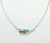 SJ2927 - Emerald with Diamond Necklace Set in 18 Karat White Gold Settings