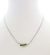 SJ2927 - Emerald with Diamond Necklace Set in 18 Karat White Gold Settings