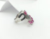 SJ3133 - Ruby and Black Diamond Ring Set in 18 Karat White Gold Settings