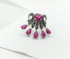 SJ3133 - Ruby and Black Diamond Ring Set in 18 Karat White Gold Settings