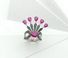 SJ3133 - Ruby and Black Diamond Ring Set in 18 Karat White Gold Settings