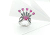 SJ3133 - Ruby and Black Diamond Ring Set in 18 Karat White Gold Settings