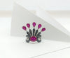 SJ3133 - Ruby and Black Diamond Ring Set in 18 Karat White Gold Settings