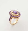 JR0148O - Purple Star Sapphire, Purple Sapphire & Diamond Ring in 18 Karat Rose Gold