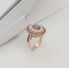JR0148O - Purple Star Sapphire, Purple Sapphire & Diamond Ring in 18 Karat Rose Gold