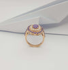 JR0148O - Purple Star Sapphire, Purple Sapphire & Diamond Ring in 18 Karat Rose Gold