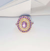 JR0148O - Purple Star Sapphire, Purple Sapphire & Diamond Ring in 18 Karat Rose Gold