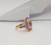 JR0148O - Purple Star Sapphire, Purple Sapphire & Diamond Ring in 18 Karat Rose Gold