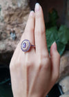 JR0148O - Purple Star Sapphire, Purple Sapphire & Diamond Ring in 18 Karat Rose Gold
