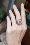 JR0148O - Purple Star Sapphire, Purple Sapphire & Diamond Ring in 18 Karat Rose Gold