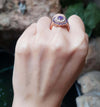 JR0148O - Purple Star Sapphire, Purple Sapphire & Diamond Ring in 18 Karat Rose Gold