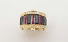 SJ3243 - Black Sapphire, Ruby and Diamond Ring Set in 18 Karat Gold Settings
