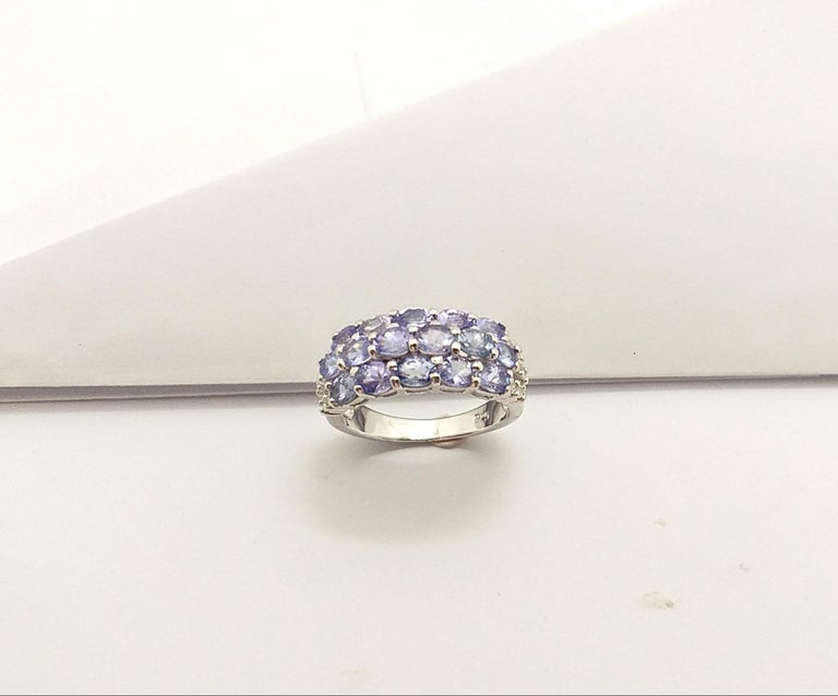 SJ3071 - Tanzanite with Cubic Zirconia Ring set in Silver Settings