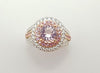 SJ6168 - Morganite with Pink Sapphire and Diamond Ring in 18 Karat White Gold Settings