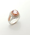 SJ6168 - Morganite with Pink Sapphire and Diamond Ring in 18 Karat White Gold Settings