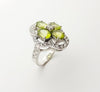 SJ2865 - Peridot with Cubic Zirconia Ring set in Silver Settings