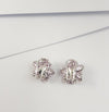 JE0174O - Invisible Set Pink Sapphire & Diamond Lotus Earrings set in 18 Karat White Gold Setting