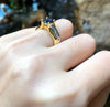 SJ1986 - Round Cut Blue Sapphire with Diamond Ring Set in 18 Karat Gold Settings